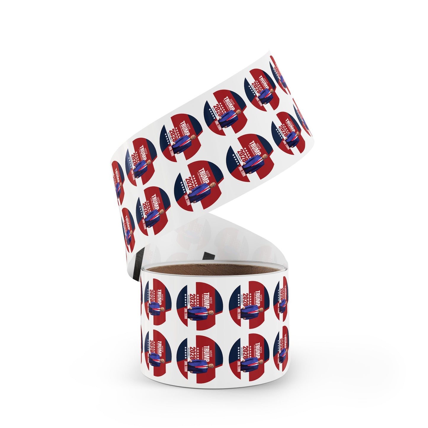 Vote Trump 2028 Round Sticker Rolls - Bold Political Campaign Labels