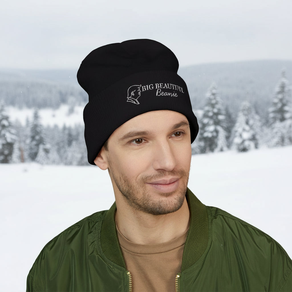 Big Beautiful Beanie — Embroidered Cuffed Knit Hat