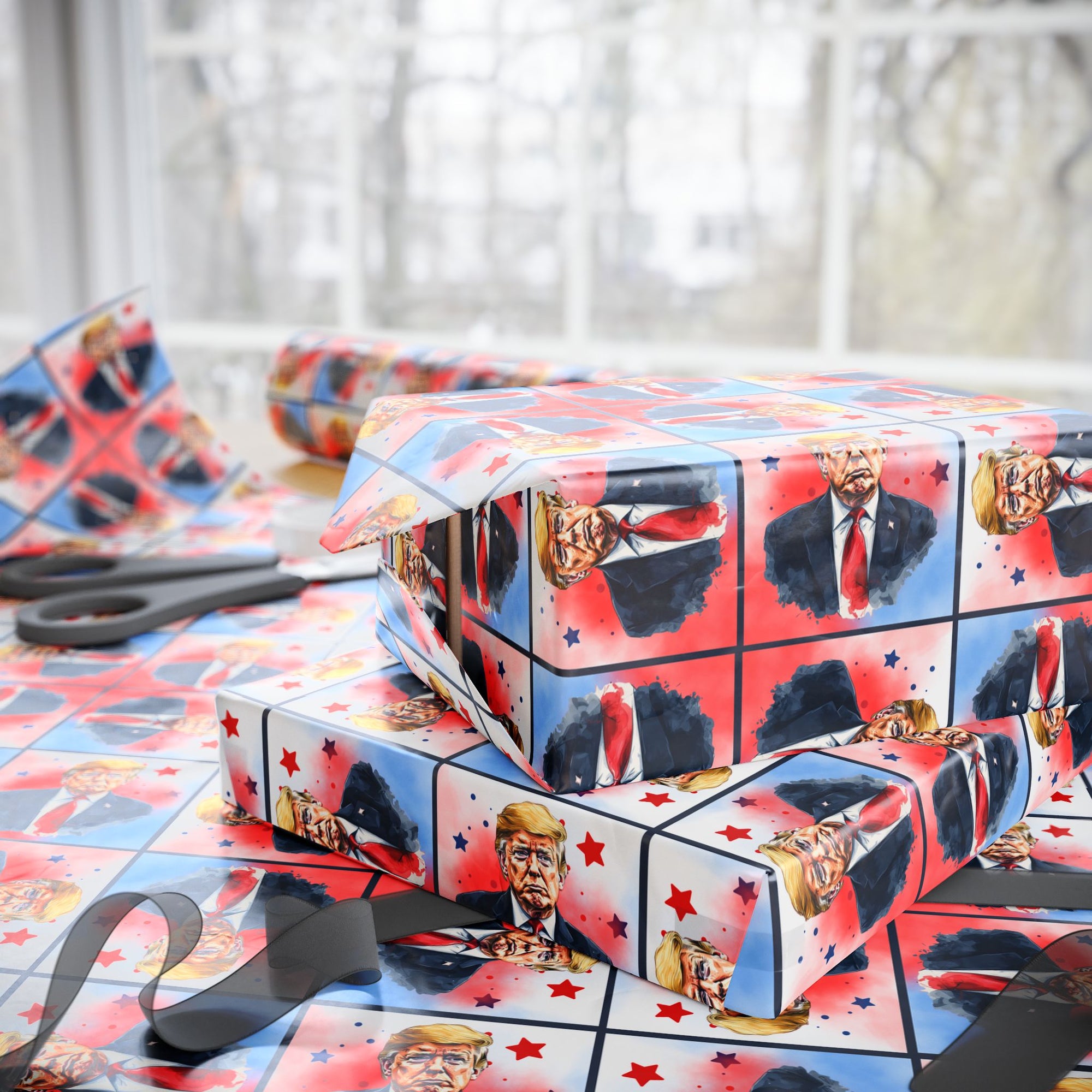 Stars & Trump Wrapping Paper, All Purpose