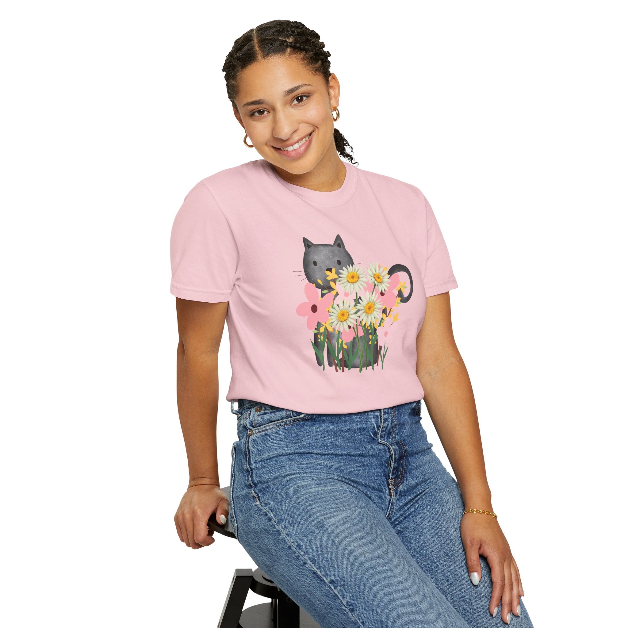 Women’s Floral Cat T-Shirt
