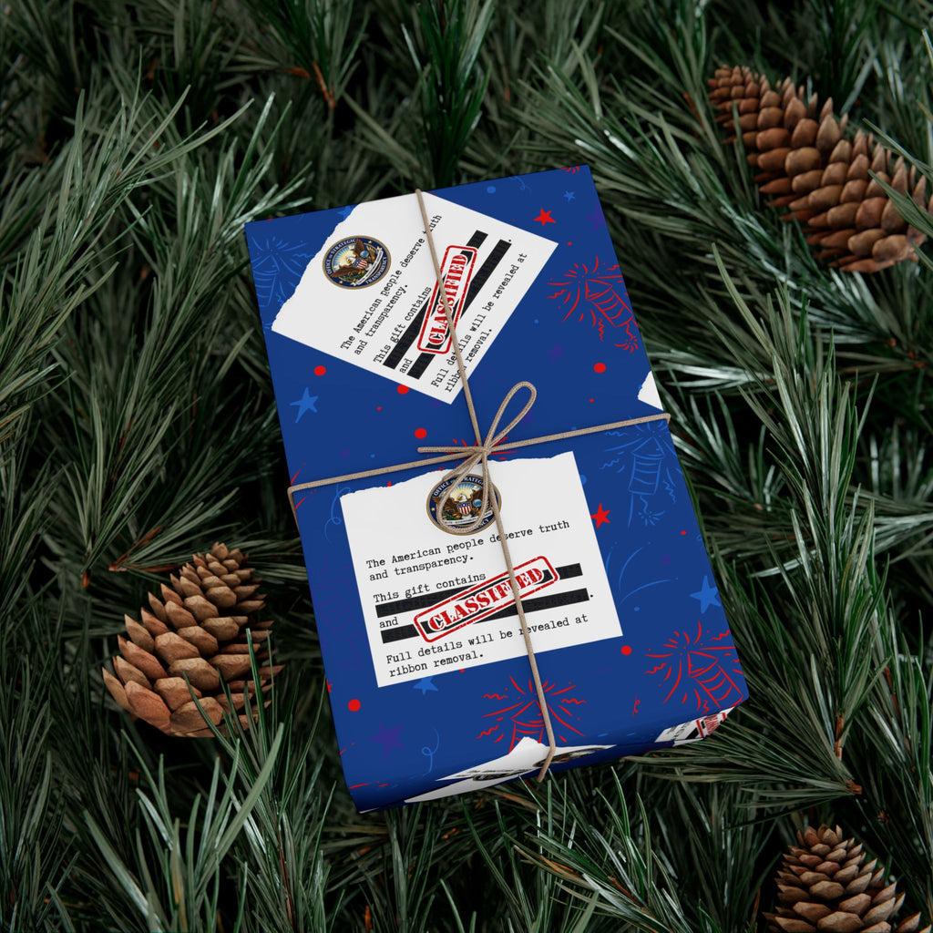 Classified Documents All-Occasion Gift Wrap – Redacted Files Political Satire Wrapping Paper