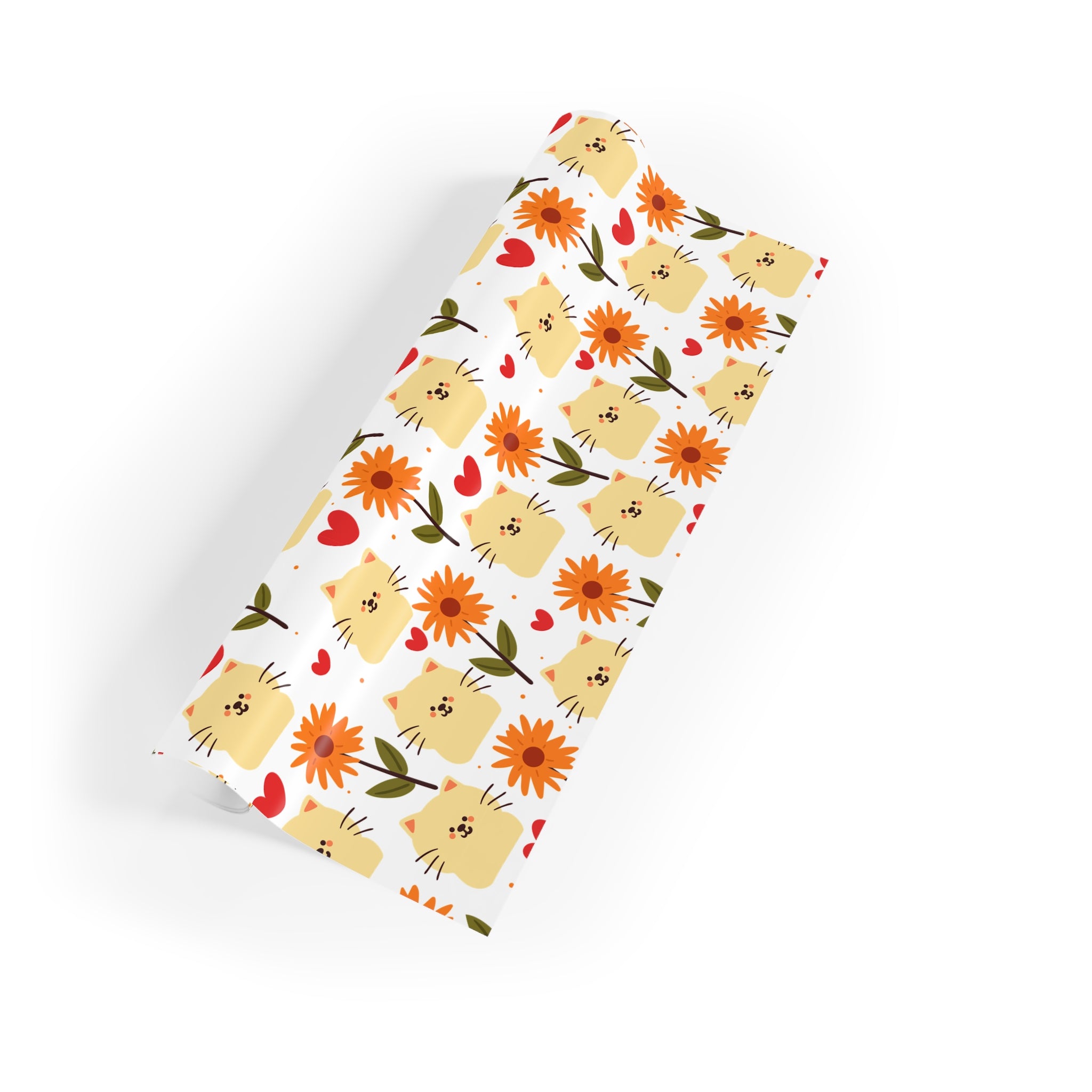 Flower Kitty Wrapping Paper – Cute Cat Gift Wrap
