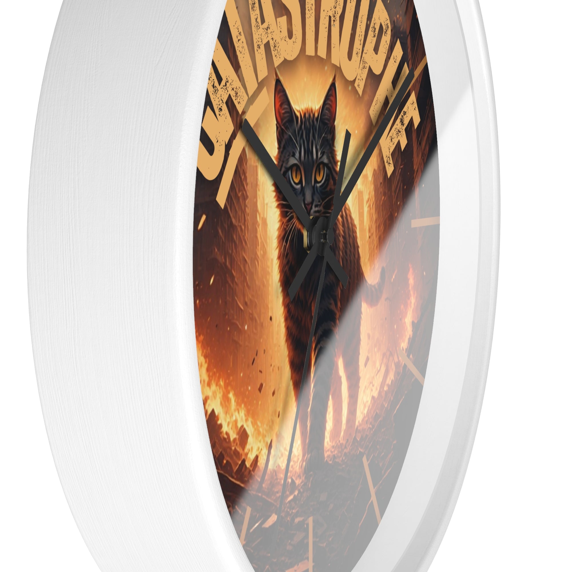 Catastrophe Cat Wall Clock, Unique Home Decor
