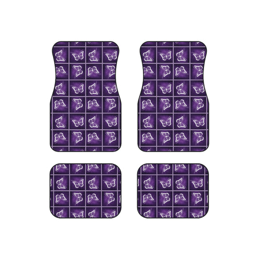 Epilepsy Butterfly Car Mats Set - Elegant Purple Floor Protection