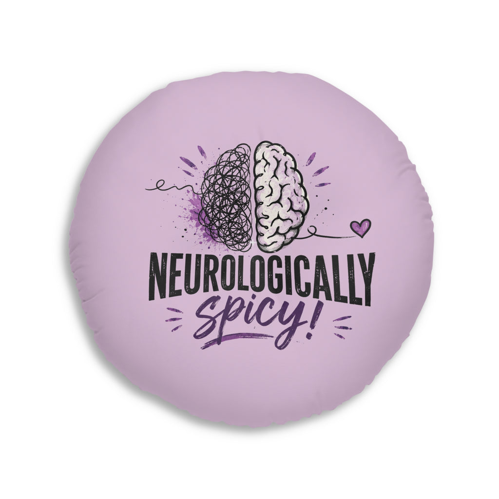 Neurologically Spicy Epilepsy Awareness Round Floor Pillow (Lavender)