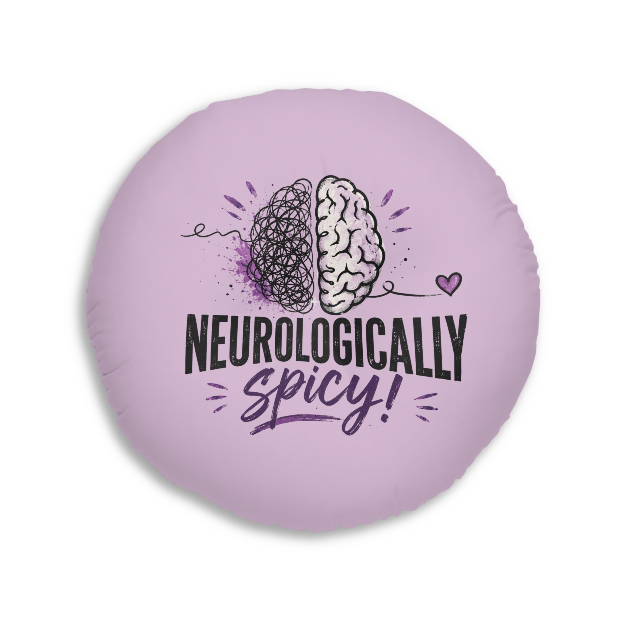 Neurologically Spicy Epilepsy Awareness Round Floor Pillow (Lavender)