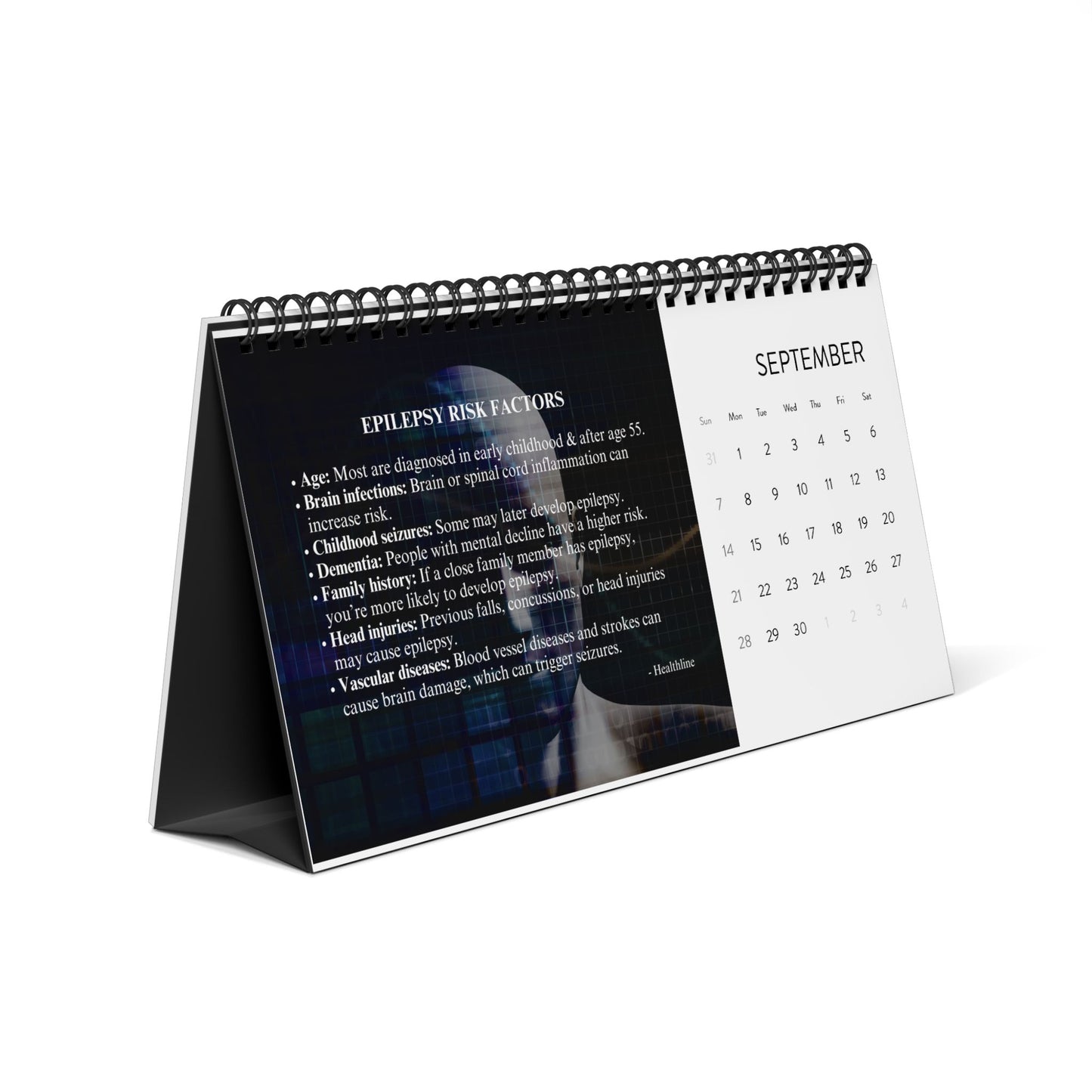 Epilepsy Awareness Month-by-Month Desktop Calendar (2025 grid)