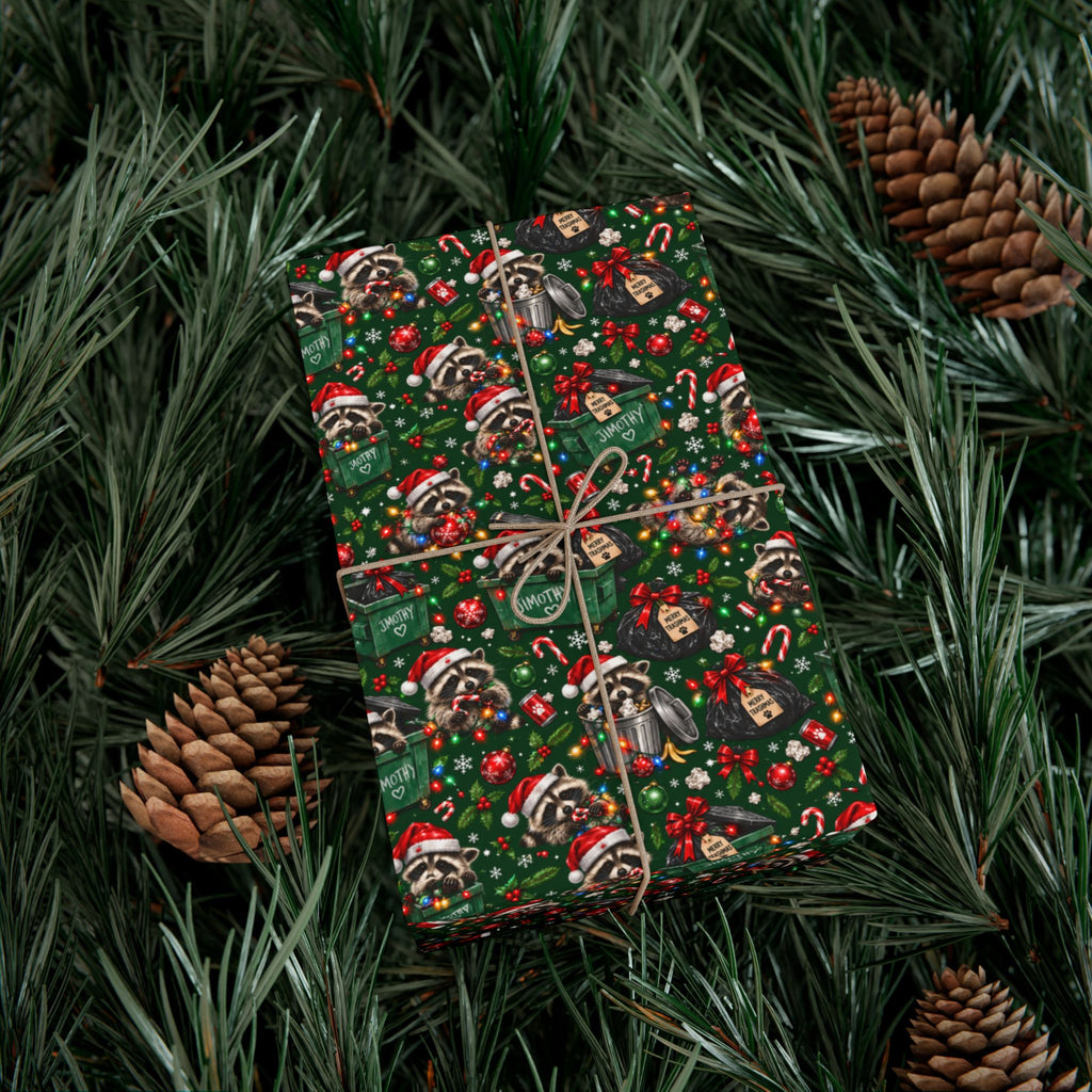 Jimothy’s Merry Trashmas Raccoon Christmas Wrapping Paper