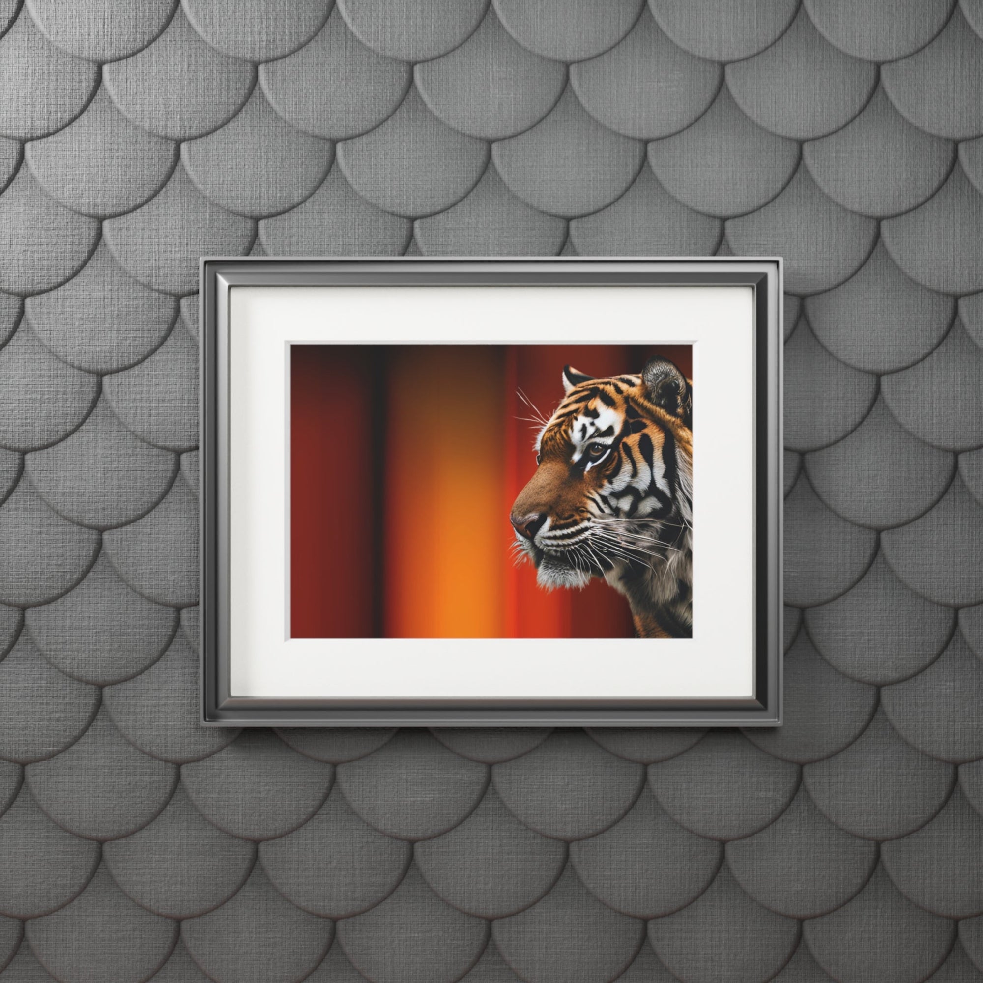 Beautiful Tiger Fine Art Print with Passepartout Frame Printify