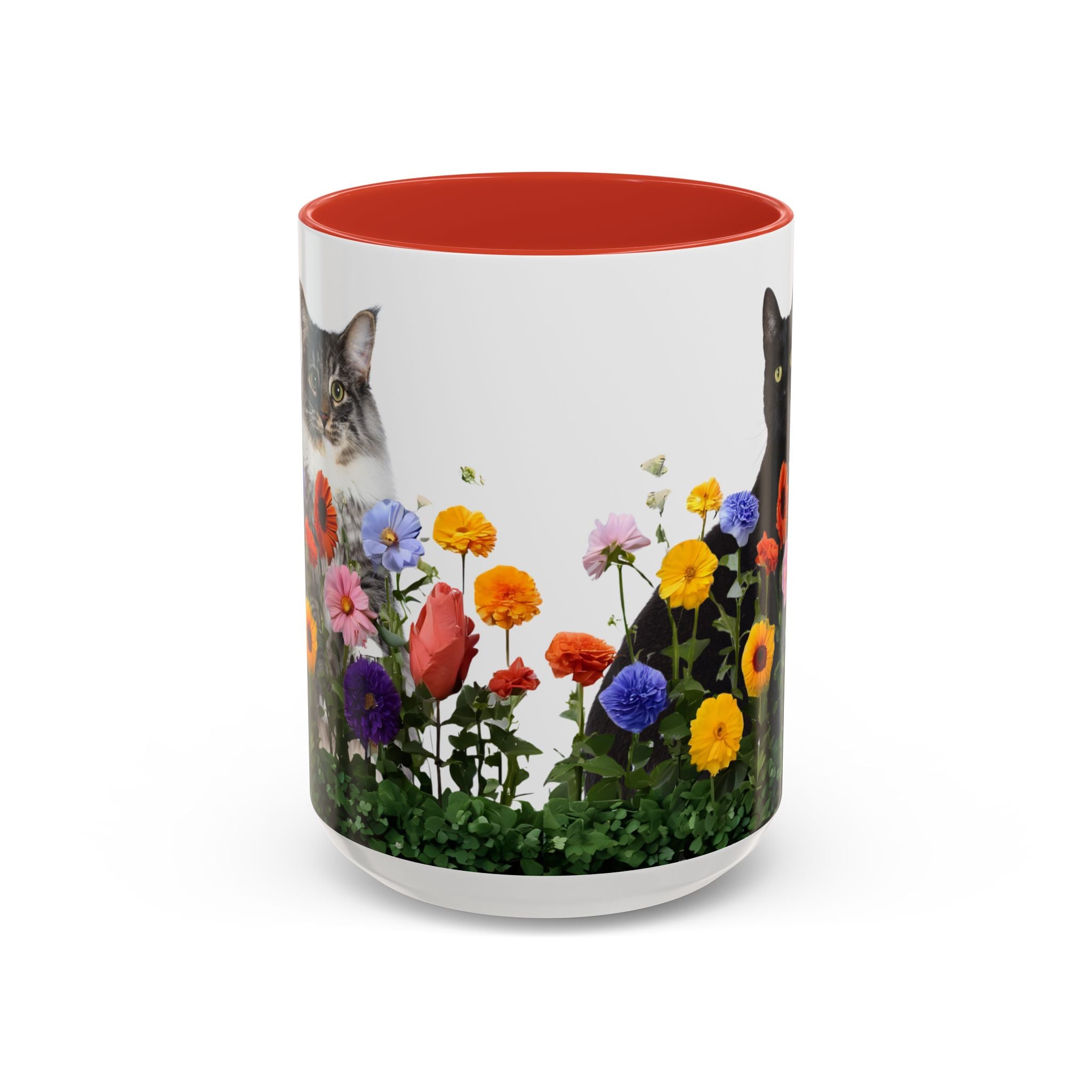 Floral Cats Coffee Mug - 11 oz/15 oz