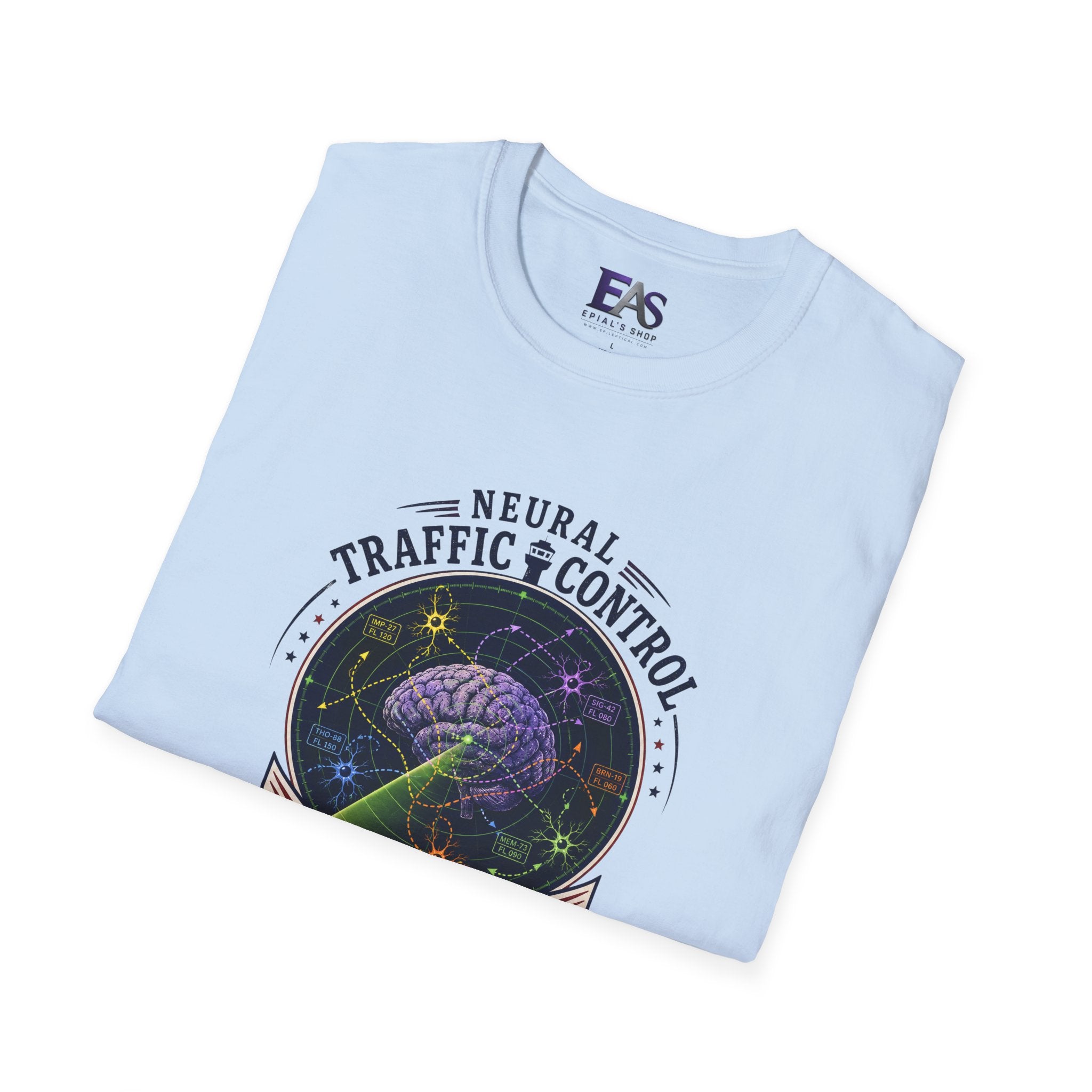 Neural Traffic Control T-Shirt | Brain Radar Graphic Tee
