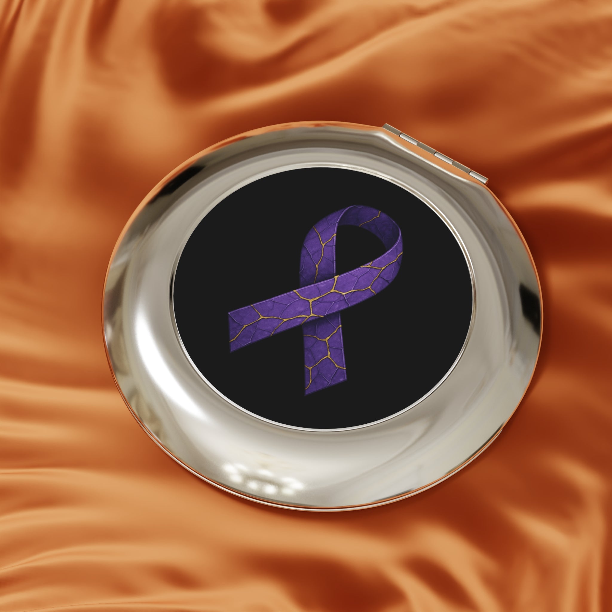 Purple Ribbon – Compact Travel Mirror