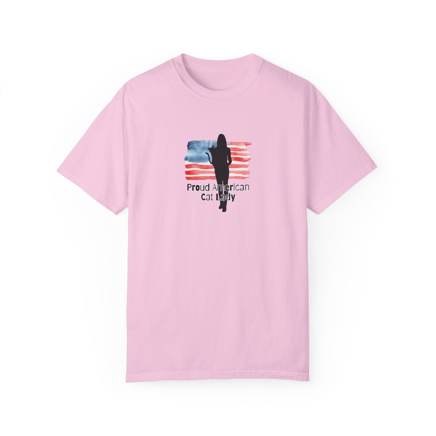 Proud American Cat Lady T-Shirt - Casual Unisex Tee for Cat Lovers