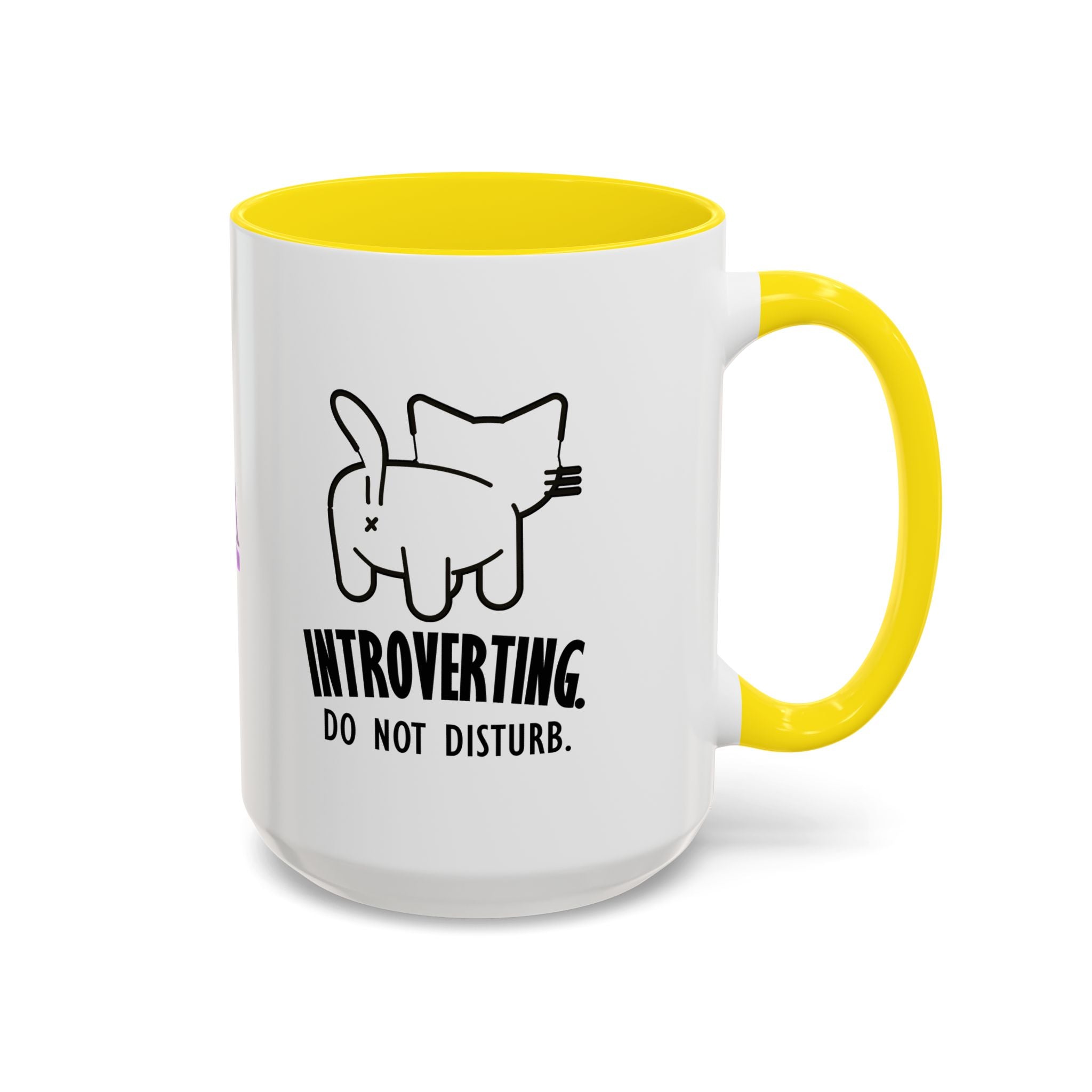 Introverting. Do Not Disturb. Two-Tone Cat Coffee Mug (11oz & 15oz)