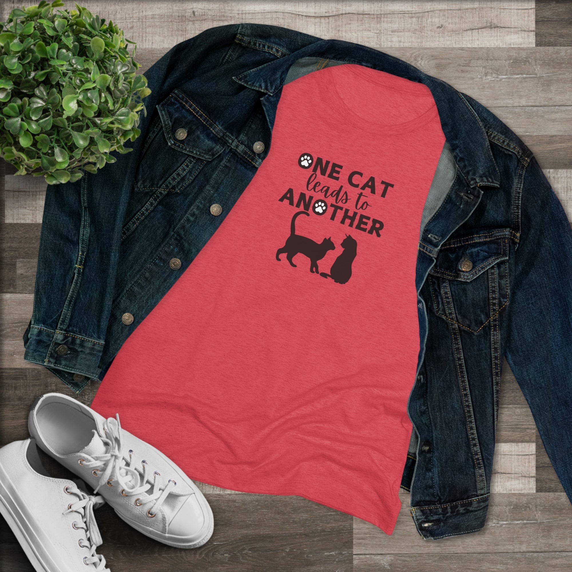 One Cat Women's Triblend Tee - T - Shirt - Epileptic Al’s Shop