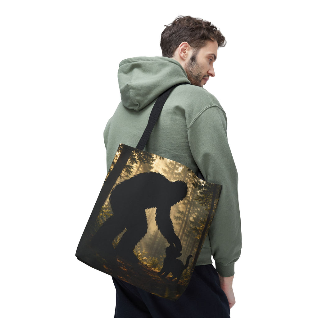 The Cat Saw It, Too Bigfoot & Cat Tote Bag