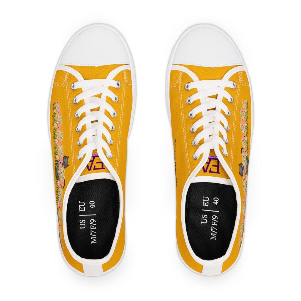 Among Flowers – Hidden Cat Low Women's Top Canvas Shoes