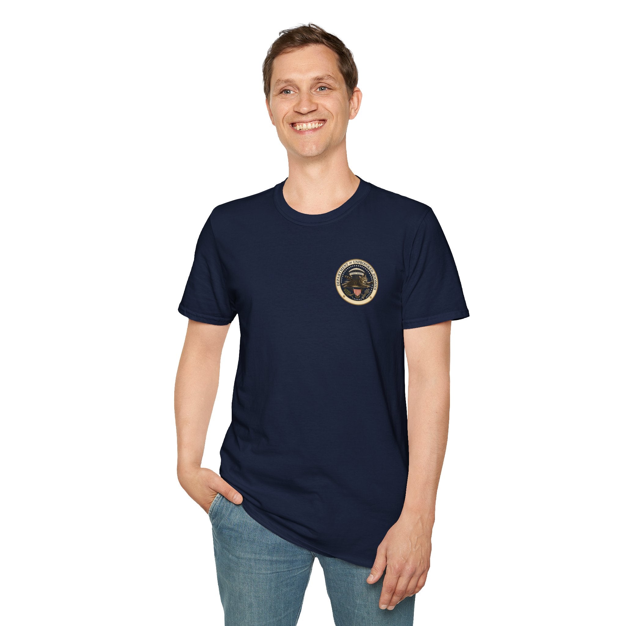 Department of Unprovoked Zoomies Cat T-Shirt | Faux Government Seal Tee