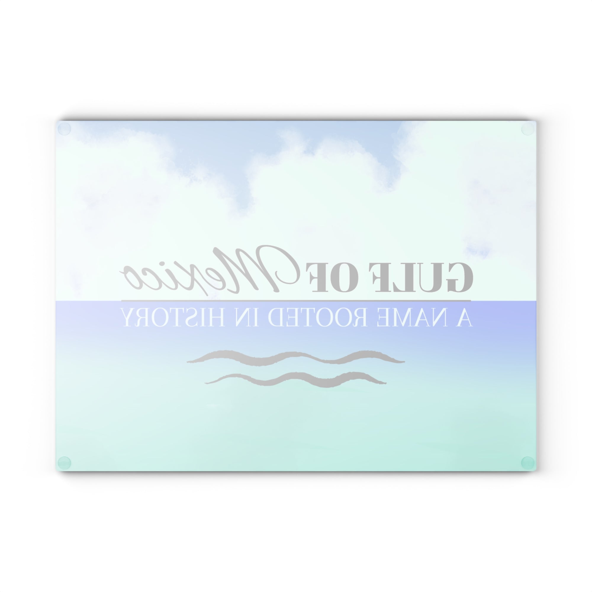 Gulf of Mexico Glass Cutting Board - Coastal Kitchen Decor
