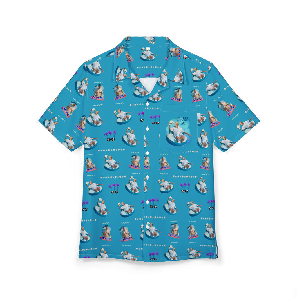 Unisex Hawaiian Button-Down Shirt - Trump Gulf of America Design Printify