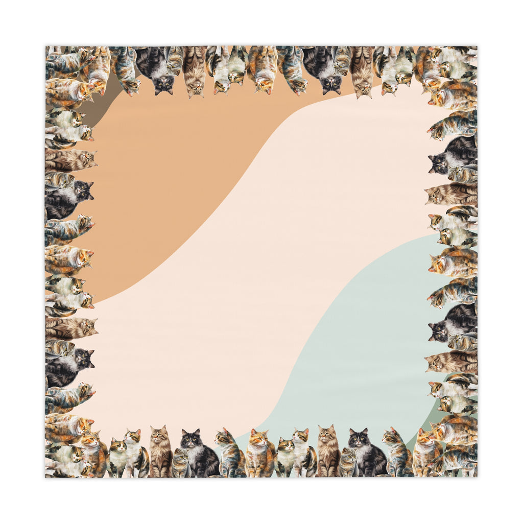 Watercolor Cat Lover's Tablecloth