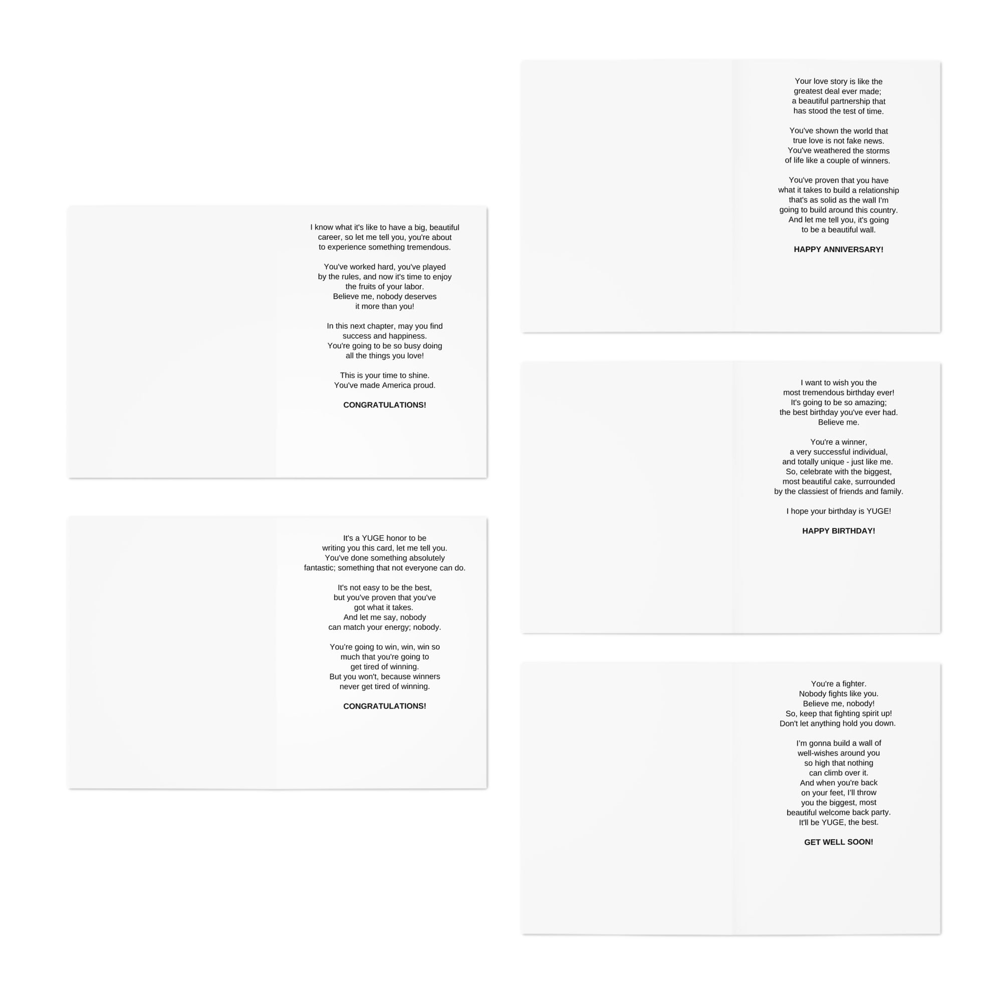 Donald Trump Multi-Design Greeting Cards (5-Pack)