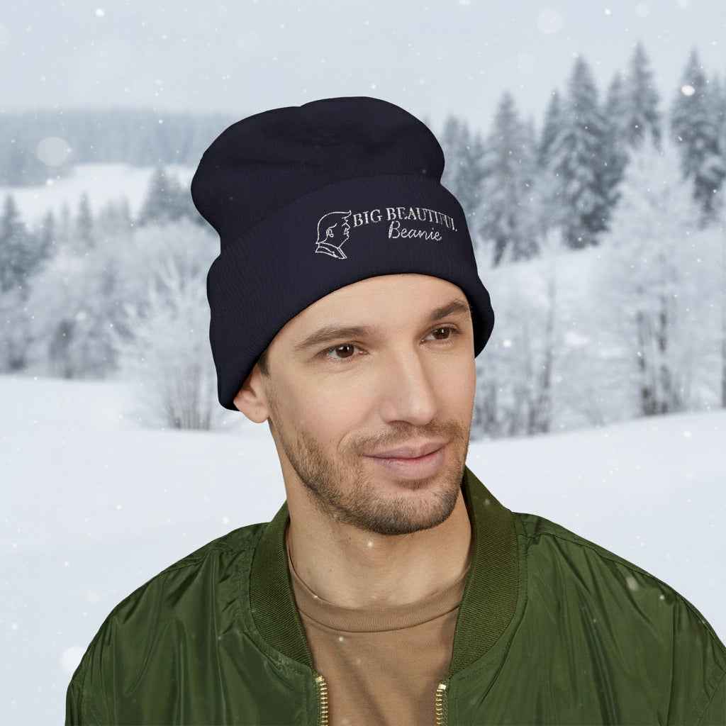 Big Beautiful Beanie — Embroidered Cuffed Knit Hat