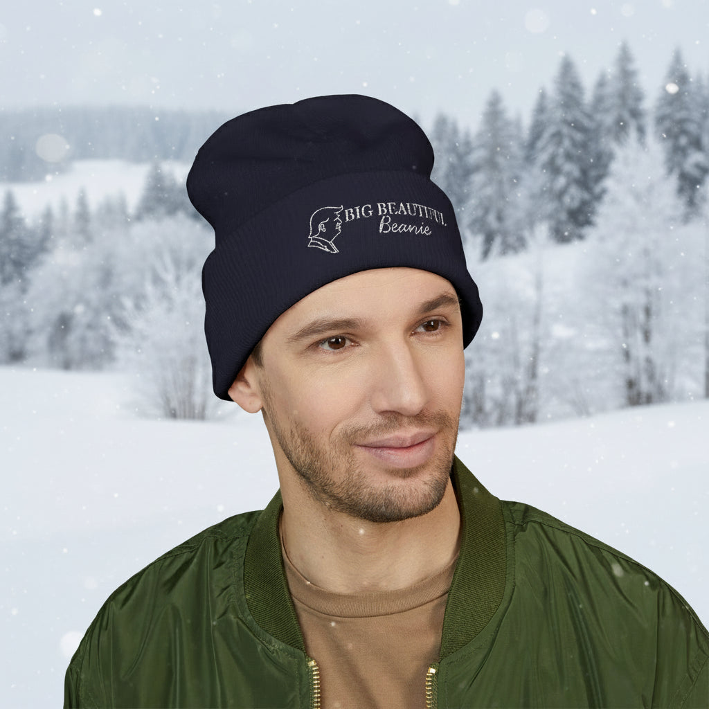 Big Beautiful Beanie — Embroidered Cuffed Knit Hat