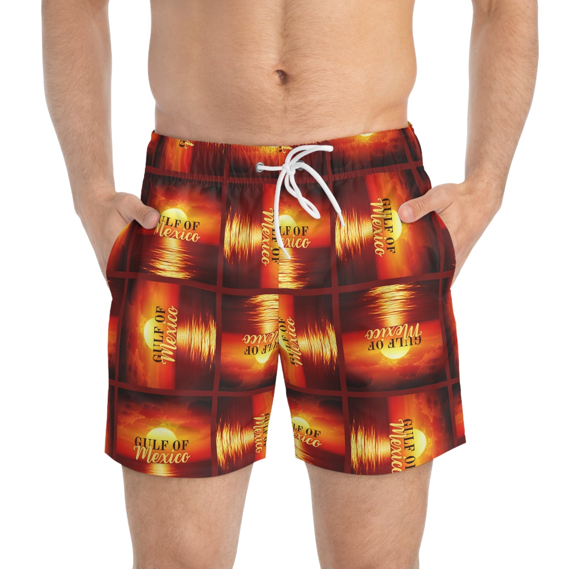 Gulf of Mexico Swim Trunks - Vibrant Beachwear for Summer Fun Printify