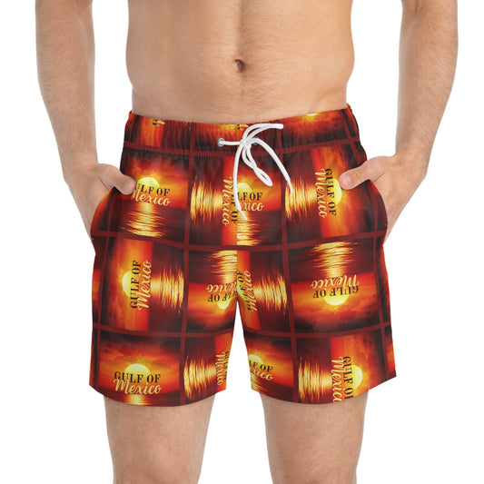 Gulf of Mexico Swim Trunks - Vibrant Beachwear for Summer Fun Printify