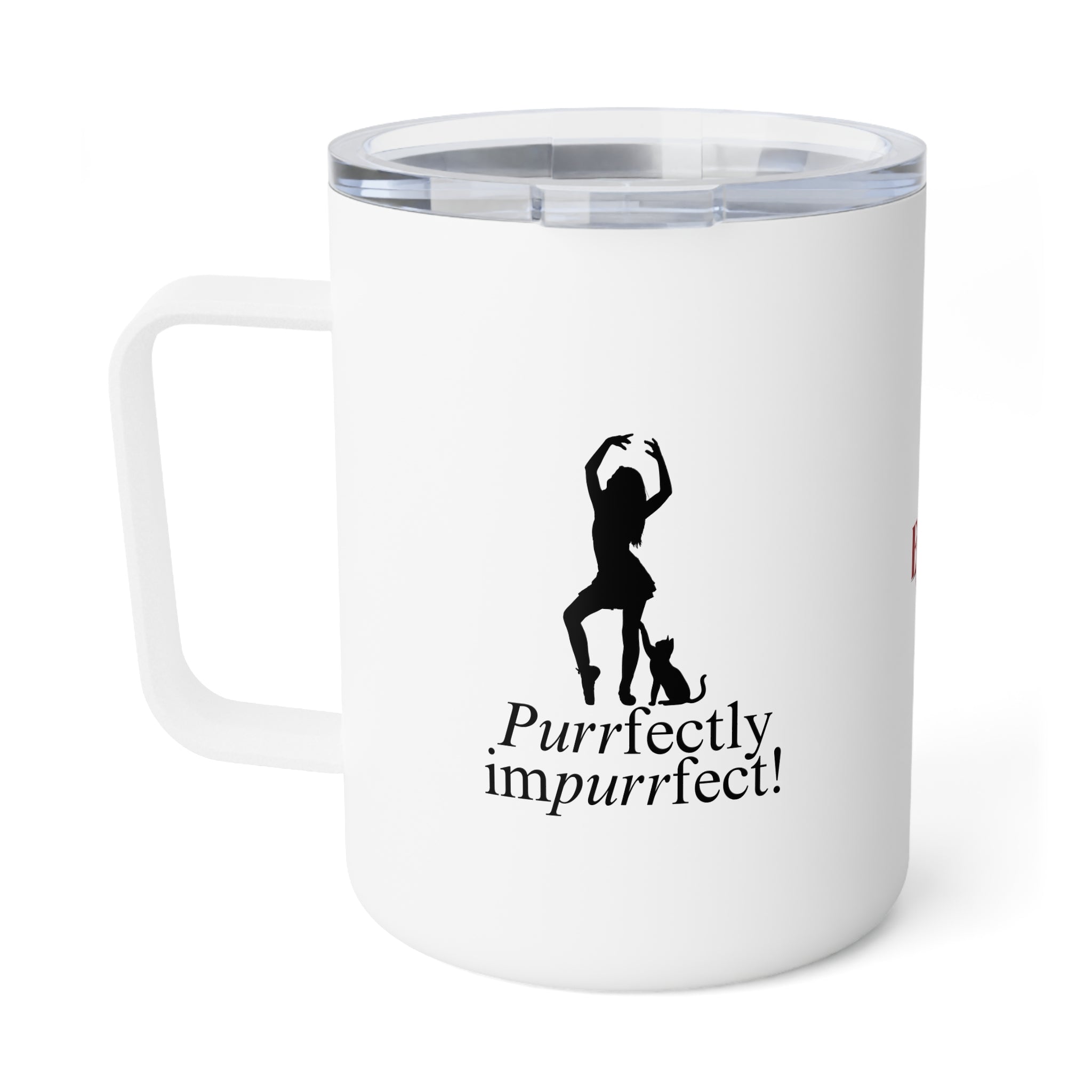 Photo depicting the ​Purrfectly Impurrfect Insulated Coffee Mug, 10oz from EpiAl's Shop.