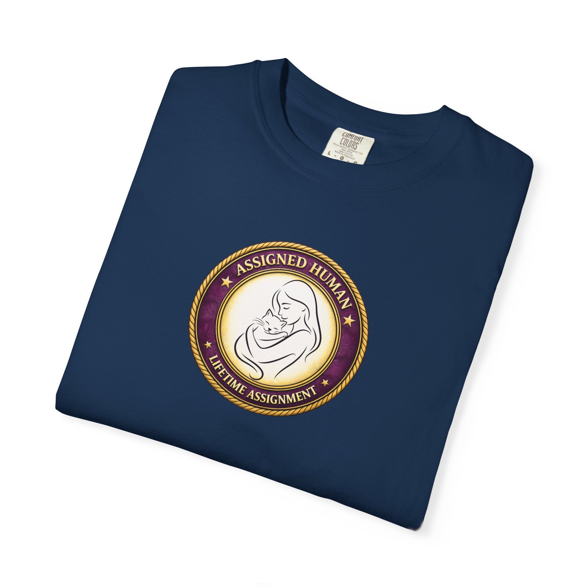 Assigned Human – Lifetime Assignment T-Shirt | Cat Lover Seal Tee