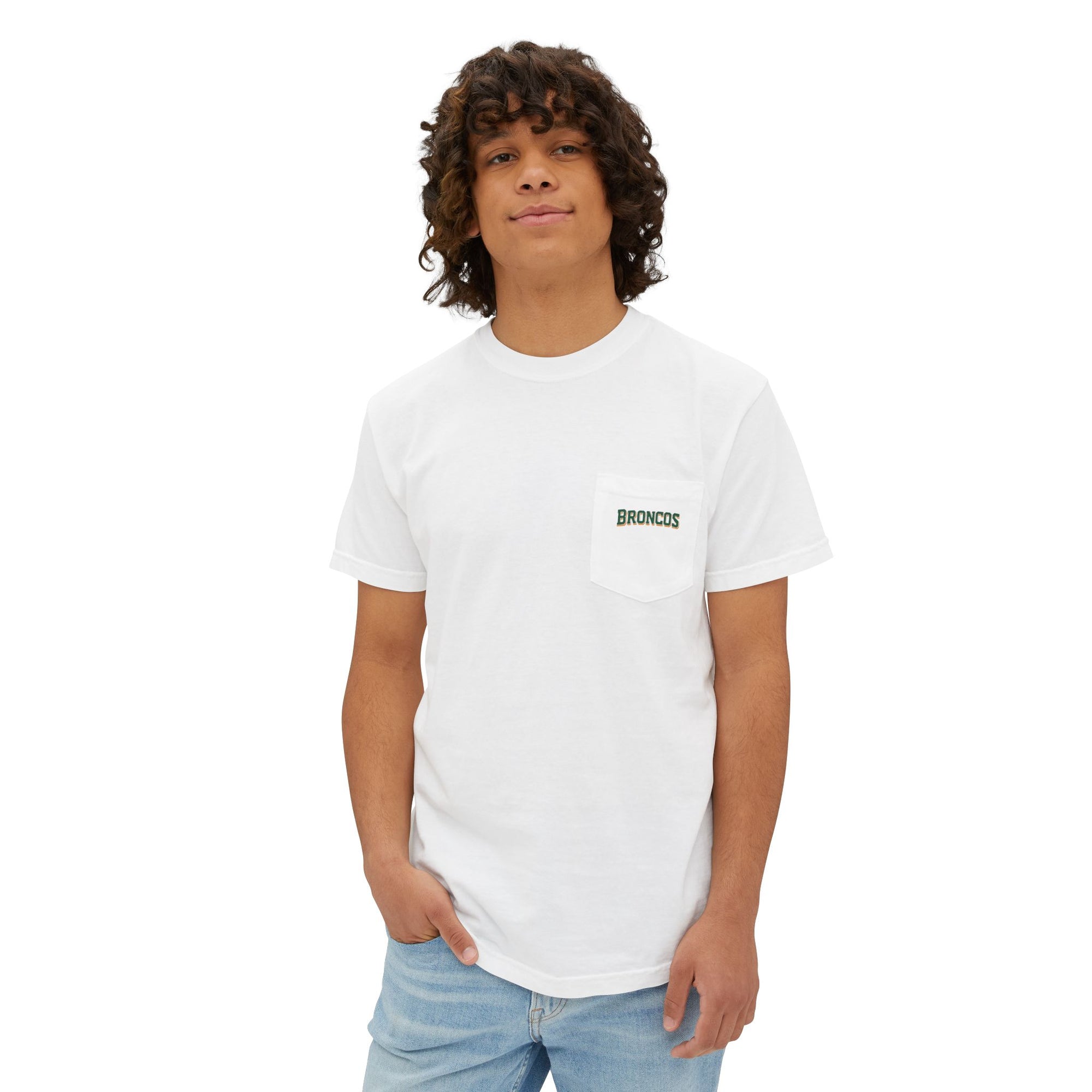 Trendy HP Broncos Unisex Garment-Dyed Pocket T-Shirt