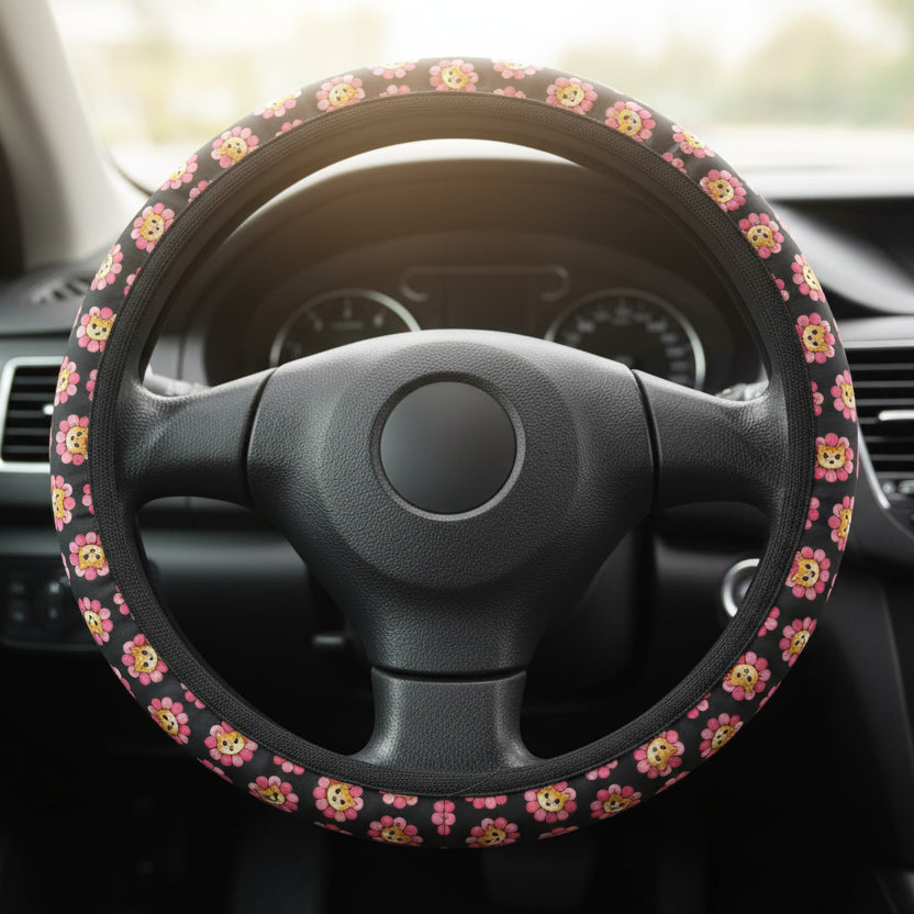Furreal Flower Cat Steering Wheel Cover – Snarky Bloom Edition
