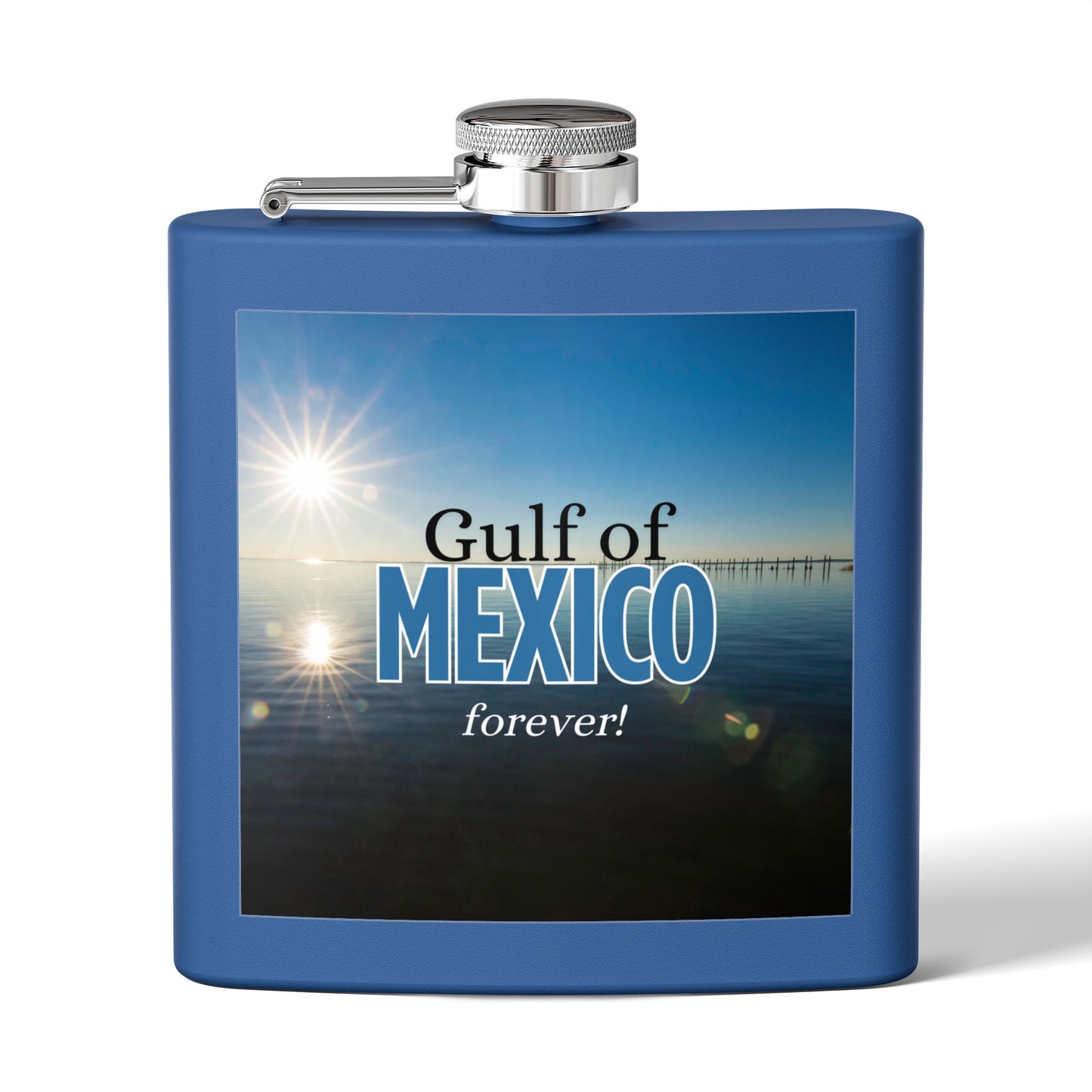 Gulf of Mexico 6oz Stainless Steel Flask - Perfect for Travel & Celebrations