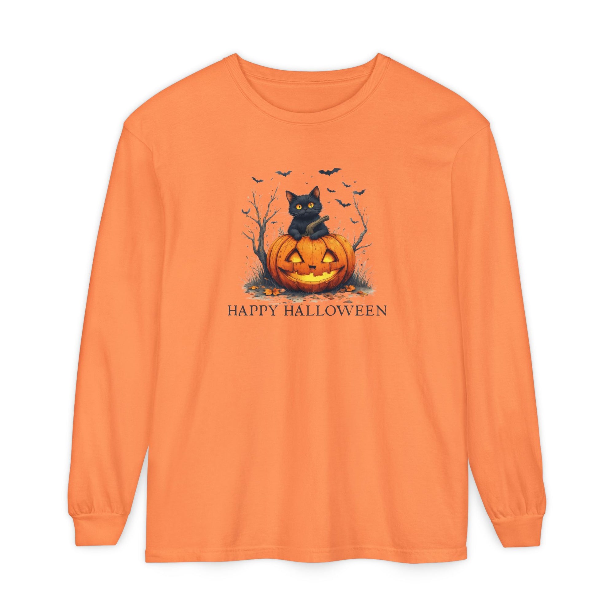 Happy Halloween Cat Long Sleeve T-Shirt