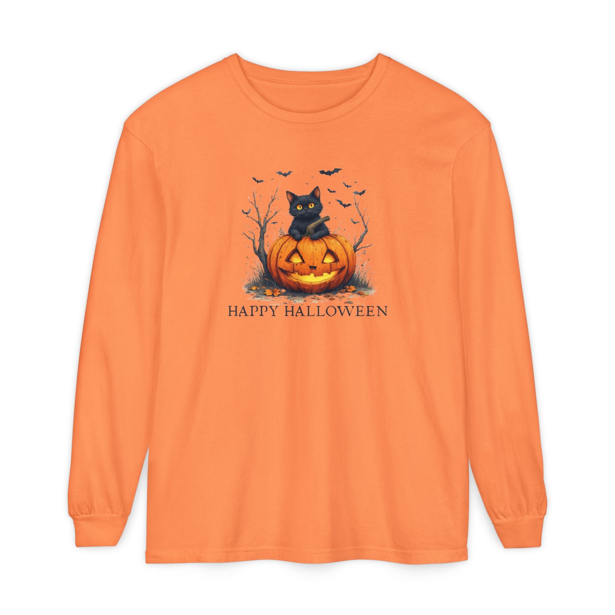 Happy Halloween Cat Long Sleeve T-Shirt - Clothing, T-shirts, Long-Sleeve - EpiAl's Shop