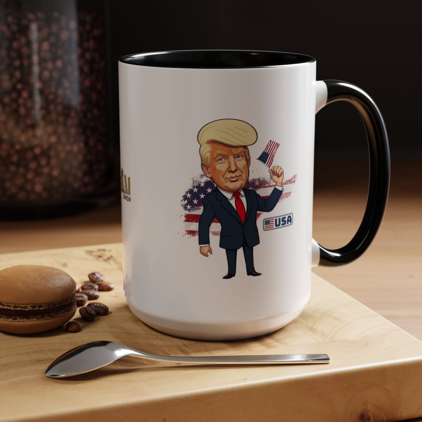 Flag Waving Trump USA Coffee Mug