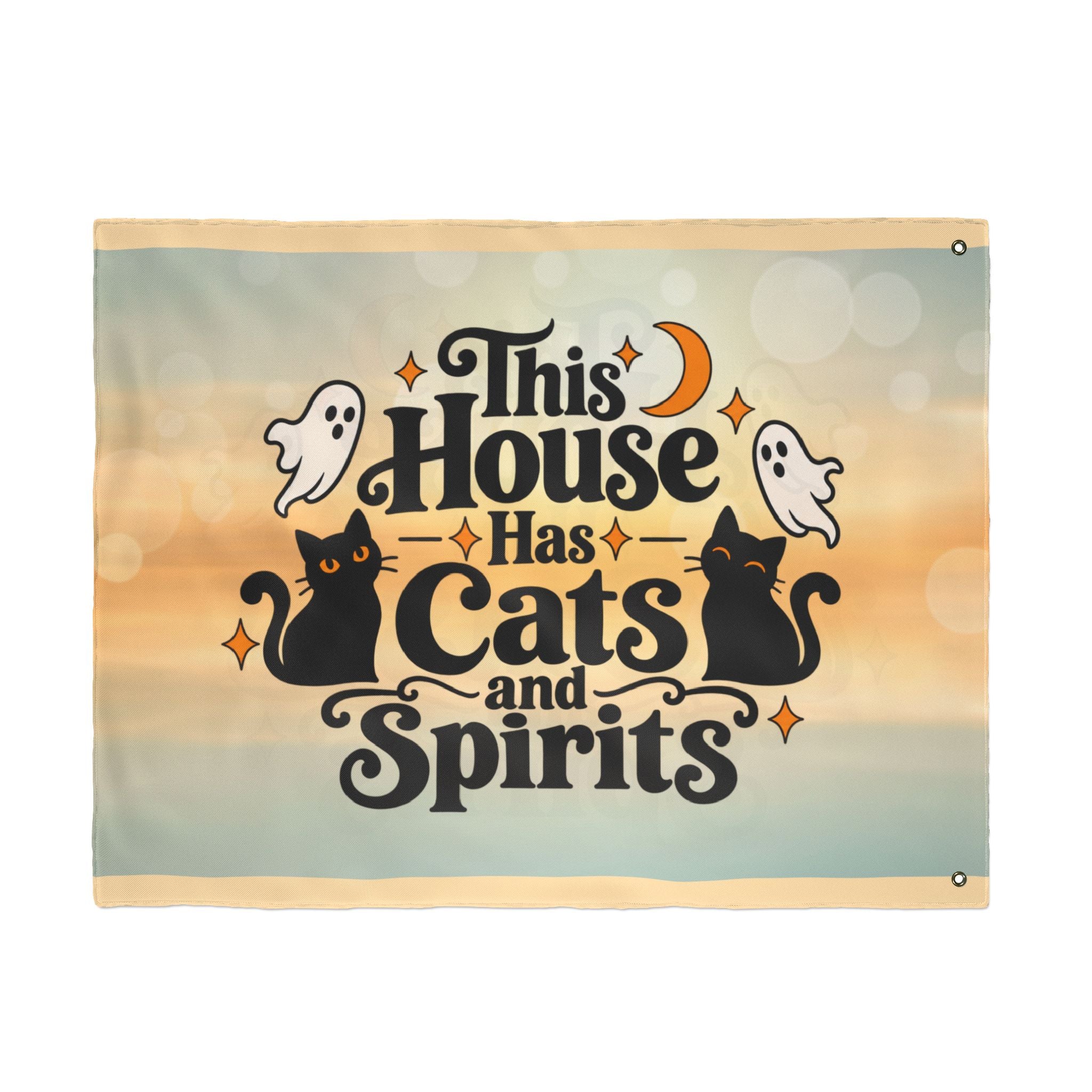 This House Has Cats and Spirits Double-Sided Flag
