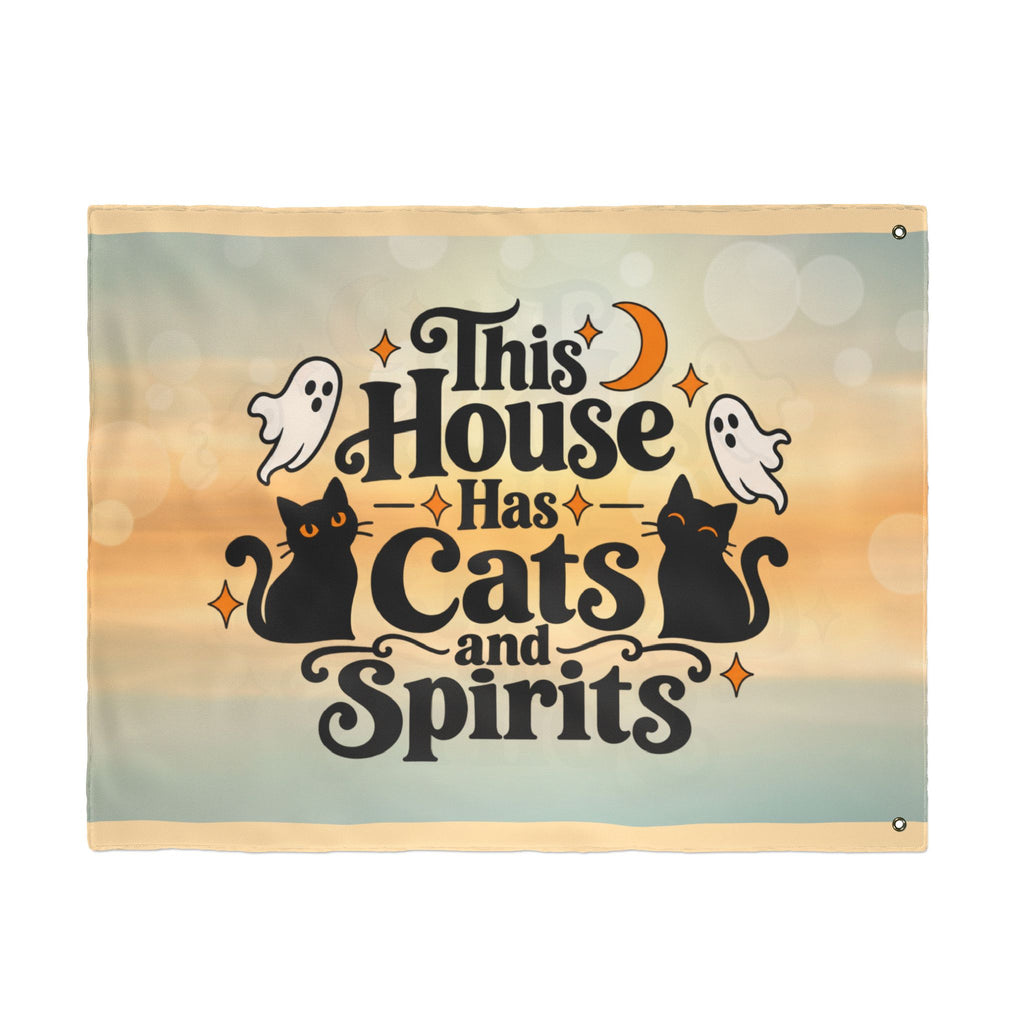 This House Has Cats and Spirits Double-Sided Flag
