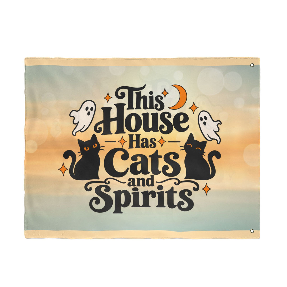 This House Has Cats and Spirits Double-Sided Flag
