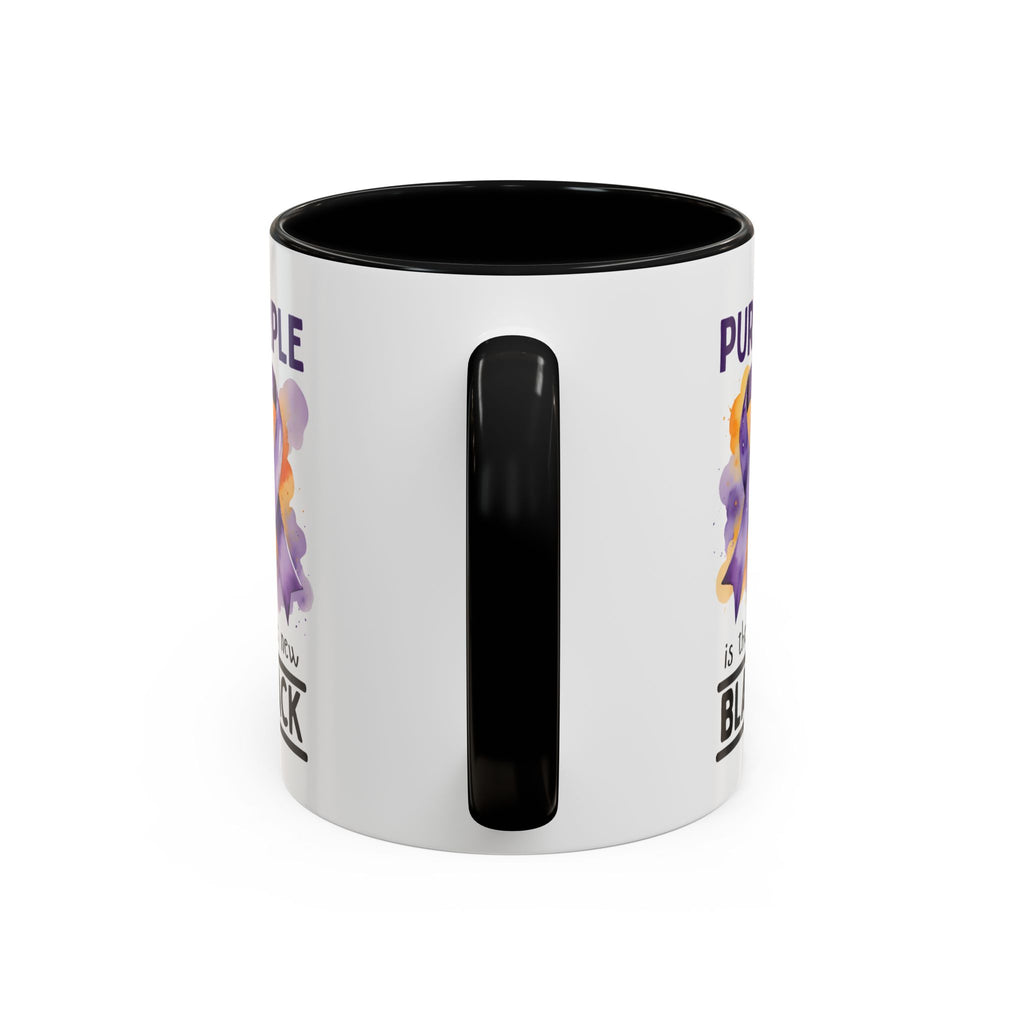 Purple Ribbon Accent Coffee Mug