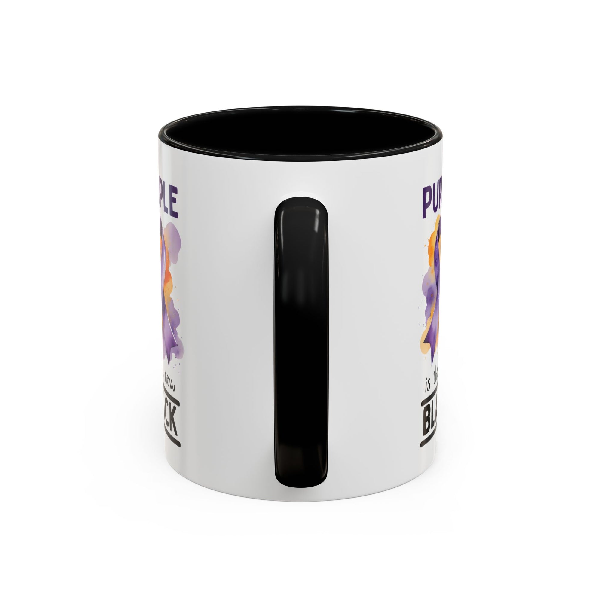 Purple Ribbon Accent Coffee Mug