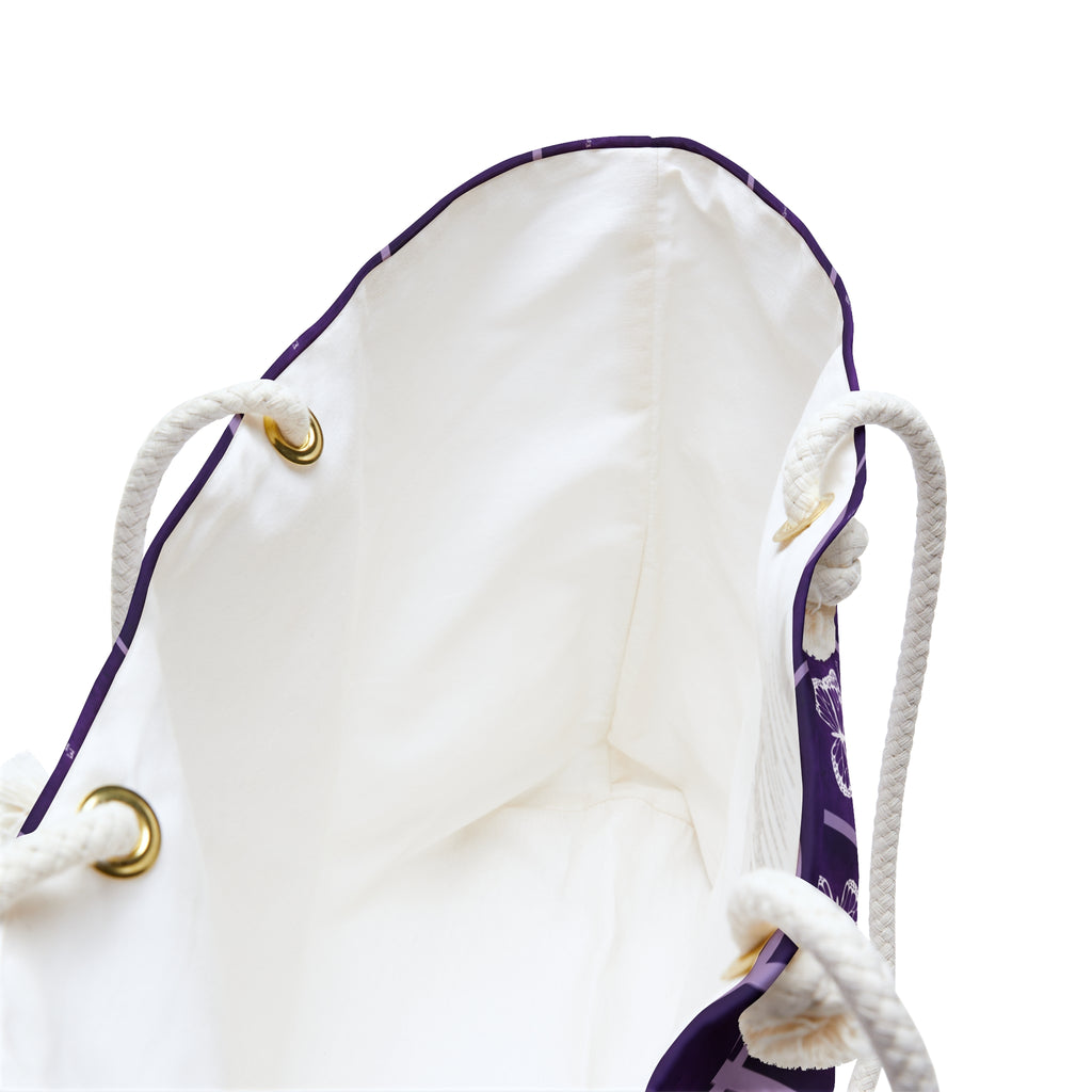 Elegant Purple Butterfly Print Weekender Bag