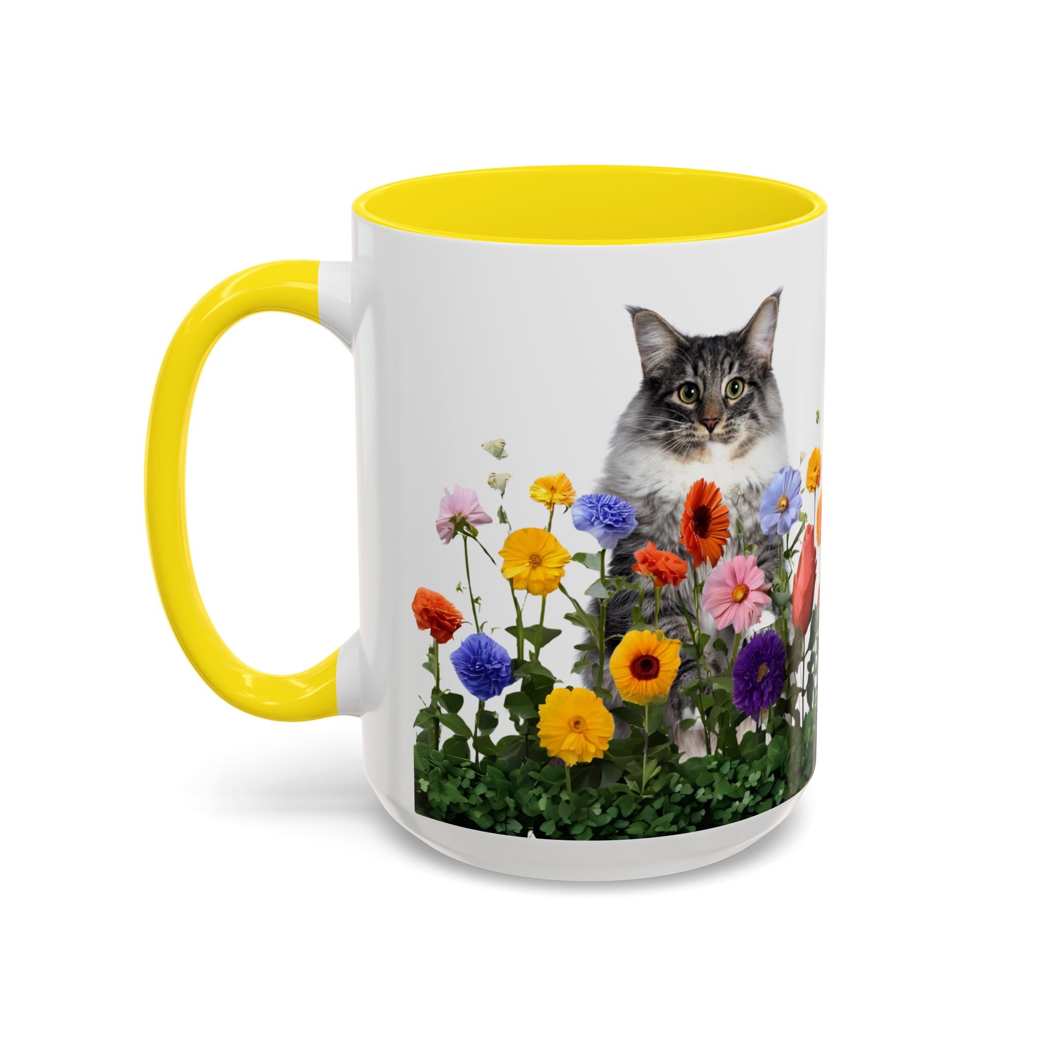 Floral Cats Coffee Mug - 11 oz/15 oz