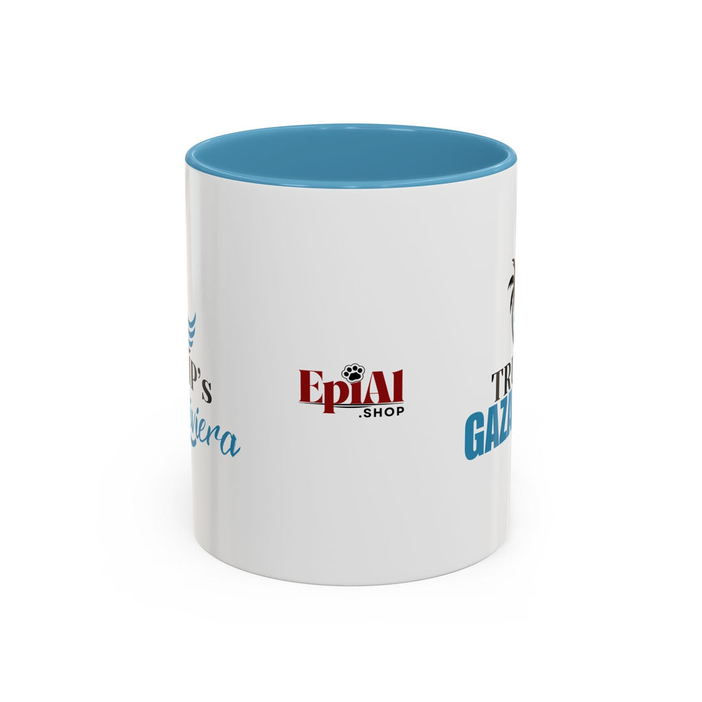 Tropical Trump’s Gaza Riviera Accent Coffee Mug - 11 & 15oz Ceramic Mug for Beach Lovers Printify