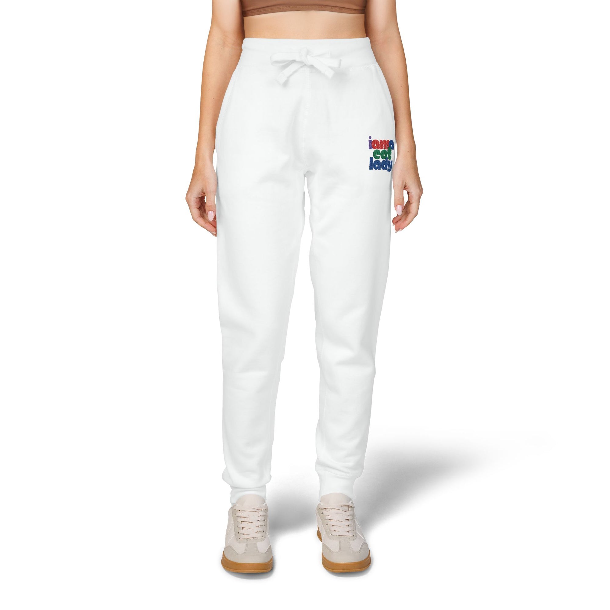 Cozy Embroidered Unisex Fleece Sweatpants for Relaxation