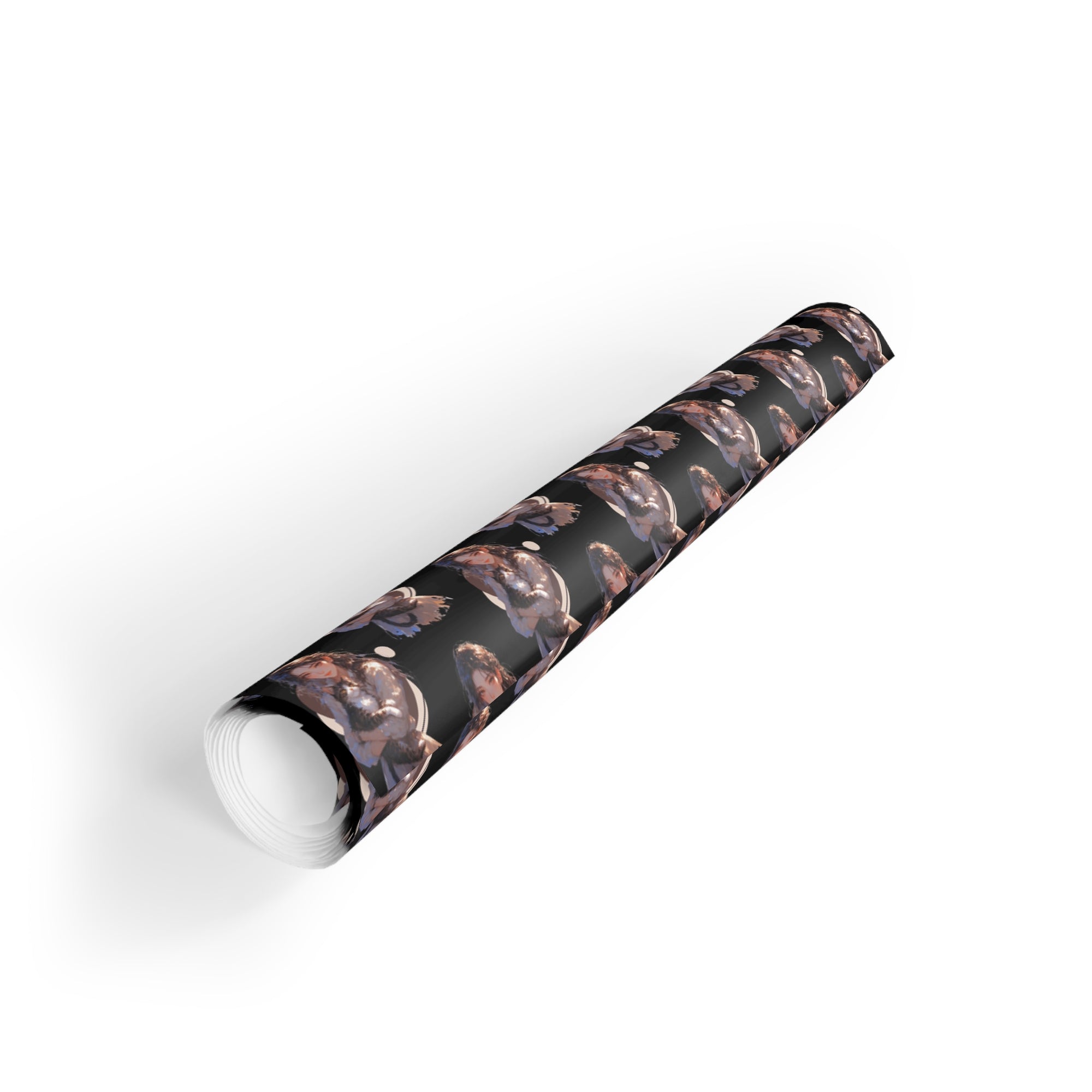 Chic Black Anime Cat Lady Gift Wrapping Paper Roll