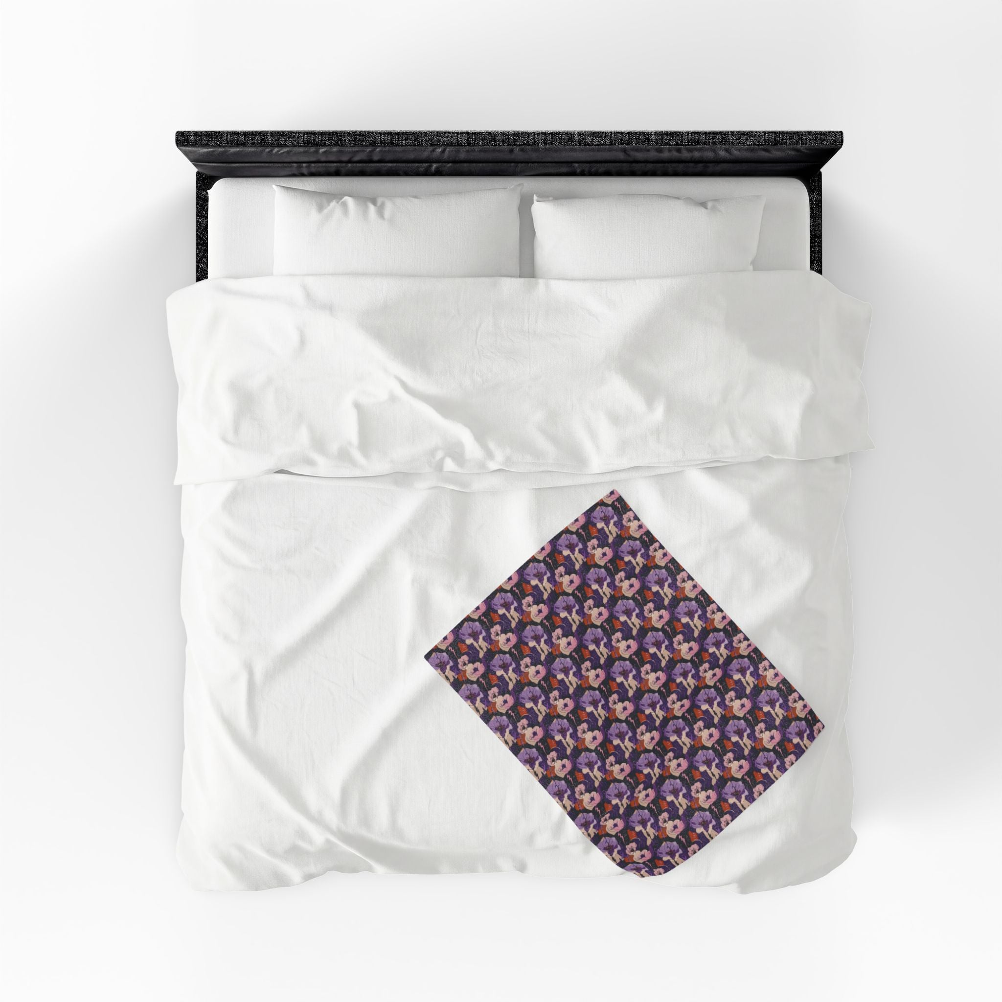 Epilepsy Awareness Floral Plush Blanket | Purple Ribbon Throw Blanket