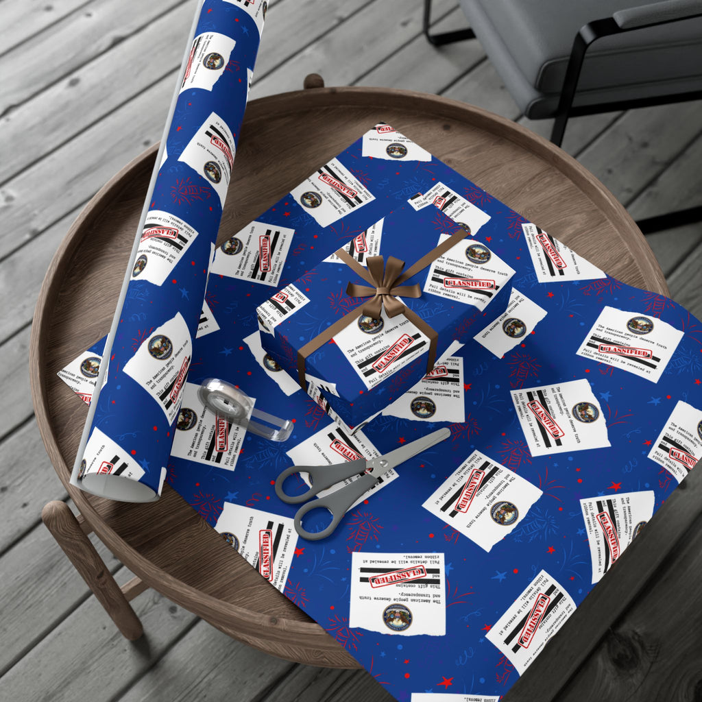 Classified Documents All-Occasion Gift Wrap – Redacted Files Political Satire Wrapping Paper